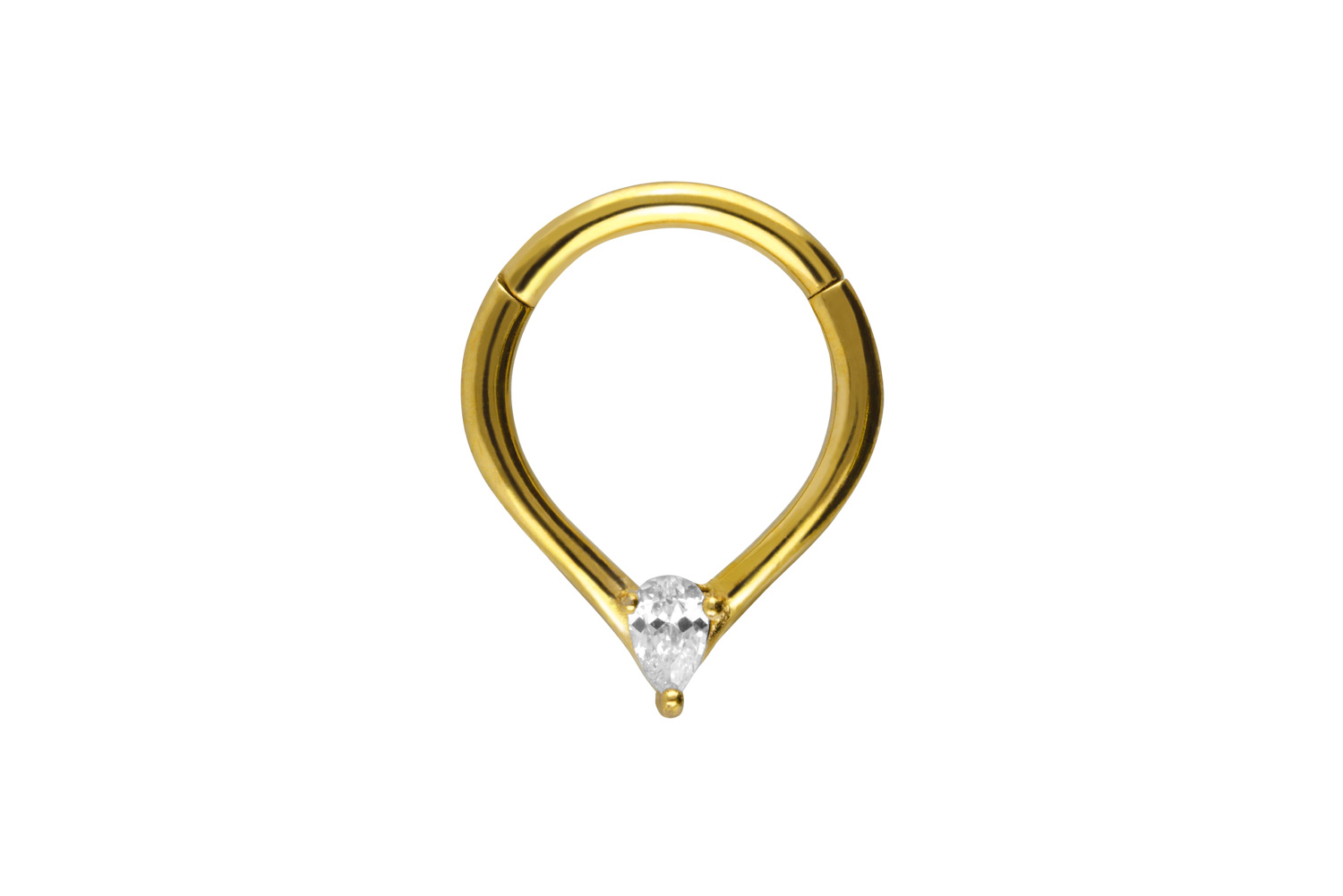 Chirurgenstahl Segmentring Clicker Piercing TROPFEN + KRISTALL
